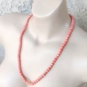 Vintage Peach Beaded Necklace with Vermeil Hook Clasp